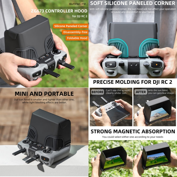 For DJI RC 2 Sunnylife ZG673 Remote Control Sunshade Hood Cover (Black) - Lens Hood by Sunnylife | Online Shopping South Africa | PMC TechLife | Buy Now Pay Later Mobicred