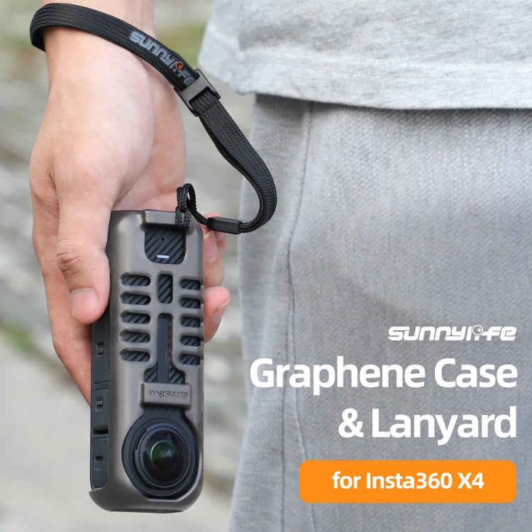 For Insta360 X4 Sunnylife Graphene Case High Thermal Conductivity Protective Case with Hand Strap (Black) - free shipping - PMC TechLife - Order now!