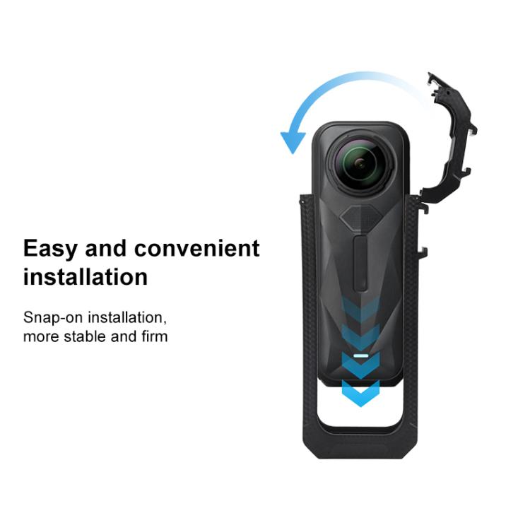 For Insta360 X5 Cold Shoe Carbon Fiber Texture ABS Plastic Protective Frame (Black) - free shipping - PMC TechLife - Order now!