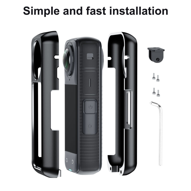 For Insta360 X4 Aluminum Alloy Metal Protective Cage Housing Frame (Black) - free shipping - PMC TechLife - Order now!