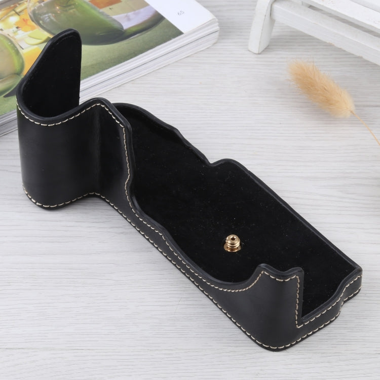 1/4 inch Thread PU Leather Camera Half Case Base for FUJIFILM GFX 50S (Black) - free shipping - PMC TechLife - Order now!