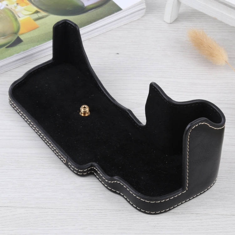 1/4 inch Thread PU Leather Camera Half Case Base for FUJIFILM GFX 50S (Black) - free shipping - PMC TechLife - Order now!