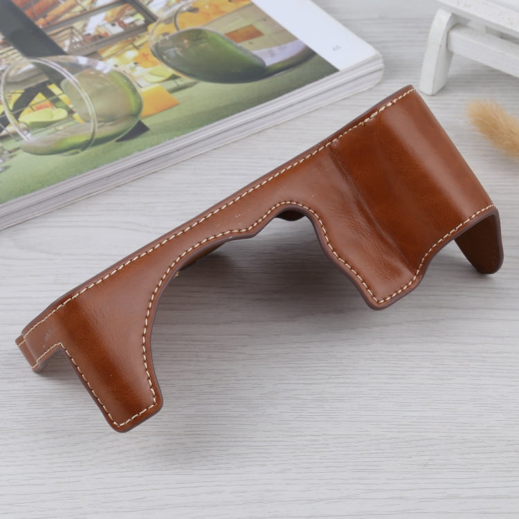 1/4 inch Thread PU Leather Camera Half Case Base for FUJIFILM GFX 50S (Brown) - free shipping - PMC TechLife - Order now!