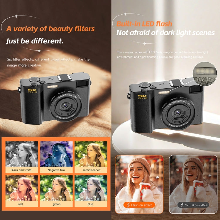 HDC-F01 3.0 inch 5K UHD Photography Digital Camera SLR Camera (White) - Children Cameras by PMC TechLife | Online Shopping South Africa | PMC TechLife | Buy Now Pay Later Mobicred