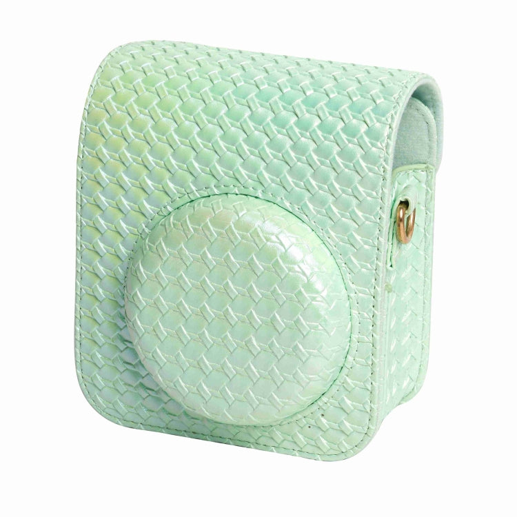 For FUJIFILM instax mini 12 Colorful Woven Leather Case Full Body Camera Bag + Photo Album with Strap (Green) - Leather Bag by PMC TechLife | Online Shopping South Africa | PMC TechLife | Buy Now Pay Later Mobicred
