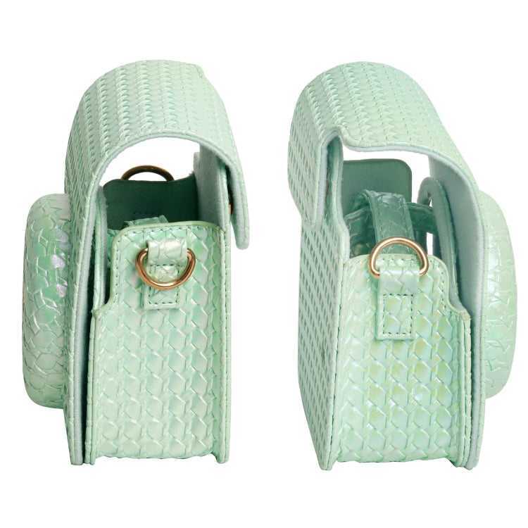 For FUJIFILM instax mini 12 Colorful Woven Leather Case Full Body Camera Bag + Photo Album with Strap (Green) - Leather Bag by PMC TechLife | Online Shopping South Africa | PMC TechLife | Buy Now Pay Later Mobicred