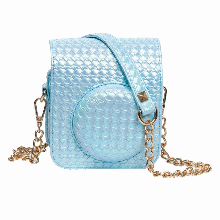 For FUJIFILM instax mini 12 Colorful Woven Leather Case Full Body Camera Bag + Photo Album with Strap (Blue) - Leather Bag by PMC TechLife | Online Shopping South Africa | PMC TechLife | Buy Now Pay Later Mobicred