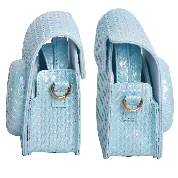 For FUJIFILM instax mini 12 Colorful Woven Leather Case Full Body Camera Bag + Photo Album with Strap (Blue) - Leather Bag by PMC TechLife | Online Shopping South Africa | PMC TechLife | Buy Now Pay Later Mobicred