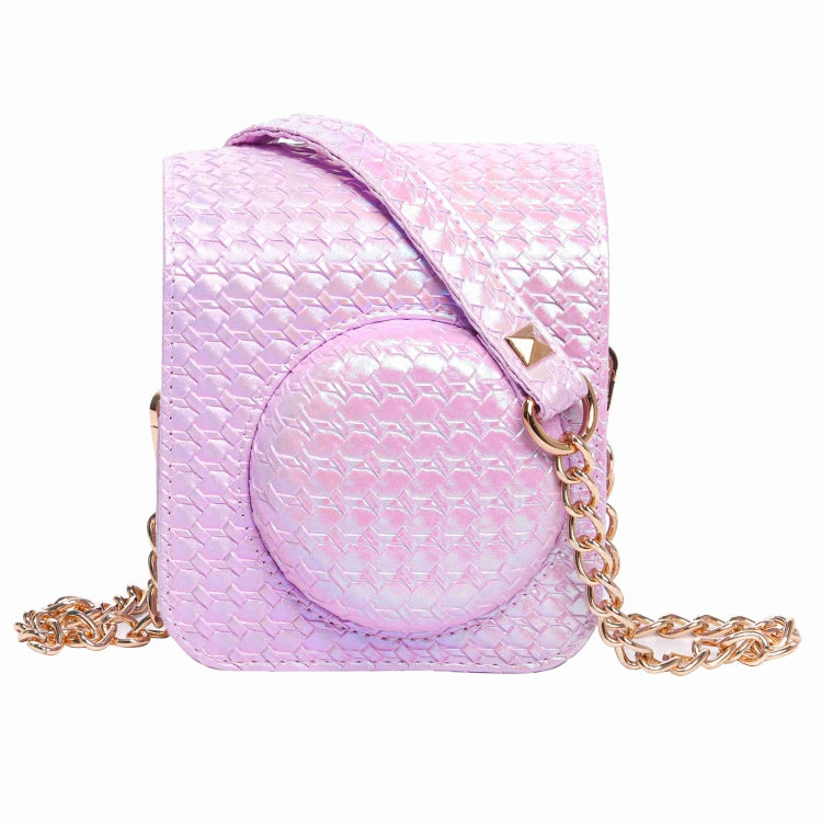 For FUJIFILM instax mini 12 Colorful Woven Leather Case Full Body Camera Bag + Photo Album with Strap (Purple) - Leather Bag by PMC TechLife | Online Shopping South Africa | PMC TechLife | Buy Now Pay Later Mobicred