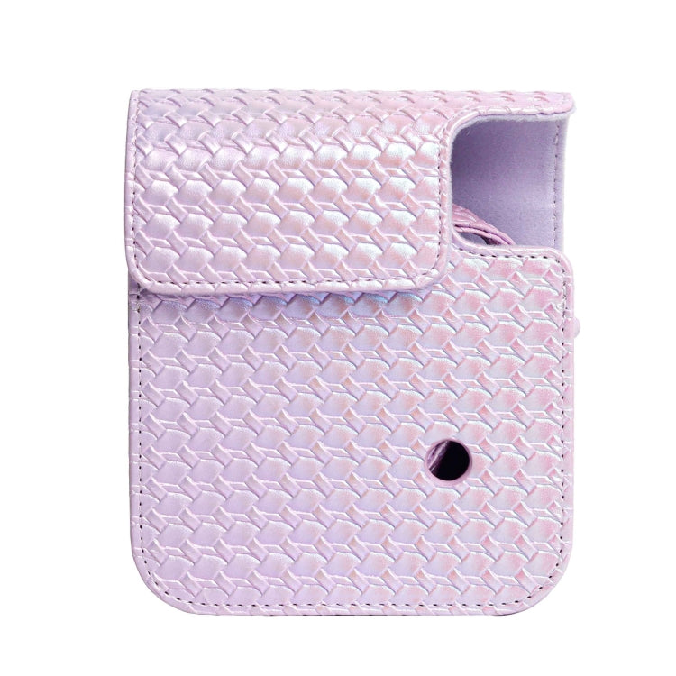 For FUJIFILM instax mini 12 Colorful Woven Leather Case Full Body Camera Bag + Photo Album with Strap (Purple) - Leather Bag by PMC TechLife | Online Shopping South Africa | PMC TechLife | Buy Now Pay Later Mobicred