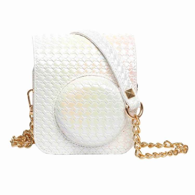 For FUJIFILM instax mini 12 Colorful Woven Leather Case Full Body Camera Bag + Photo Album with Strap (White) - Leather Bag by PMC TechLife | Online Shopping South Africa | PMC TechLife | Buy Now Pay Later Mobicred