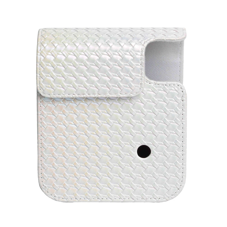 For FUJIFILM instax mini 12 Colorful Woven Leather Case Full Body Camera Bag + Photo Album with Strap (White) - Leather Bag by PMC TechLife | Online Shopping South Africa | PMC TechLife | Buy Now Pay Later Mobicred