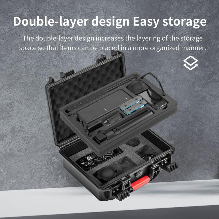 For Insta360 X5 STARTRC Waterproof Dual-layer Suitcase Storage Box (Black) - free shipping - PMC TechLife - Order now!