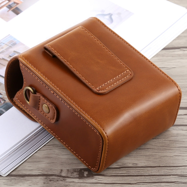 Full Body Camera Buckle Lock PU Leather Case Bag with Hand Strap & Neck Strap for Canon G7X II / G9X Mark II, Sony RX100 / M2(Brown) - free shipping - PMC TechLife - Order now!