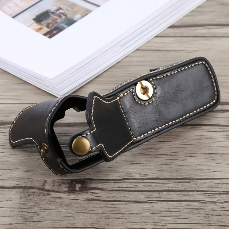 1/4 inch Thread PU Leather Camera Half Case Base for Olympus EM5 / EM5 Mark II (Black) - free shipping - PMC TechLife - Order now!