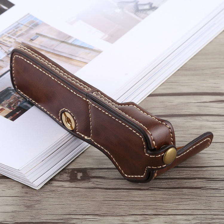 1/4 inch Thread PU Leather Camera Half Case Base for Olympus EM5 / EM5 Mark II (Coffee) - free shipping - PMC TechLife - Order now!