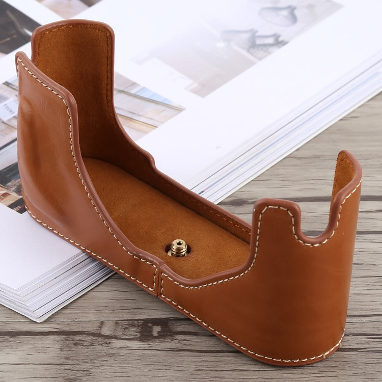 1/4 inch Thread PU Leather Camera Half Case Base for Leica M9 (Brown) - free shipping - PMC TechLife - Order now!