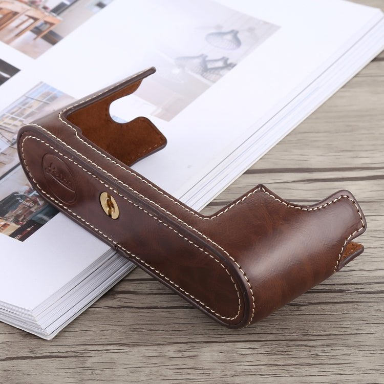 1/4 inch Thread PU Leather Camera Half Case Base for Leica M10 (Coffee) - free shipping - PMC TechLife - Order now!