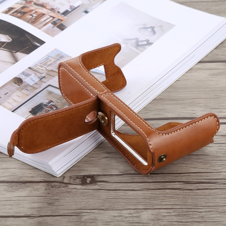 1/4 inch Thread PU Leather Camera Half Case Base for FUJIFILM X100F (Brown) - free shipping - PMC TechLife - Order now!