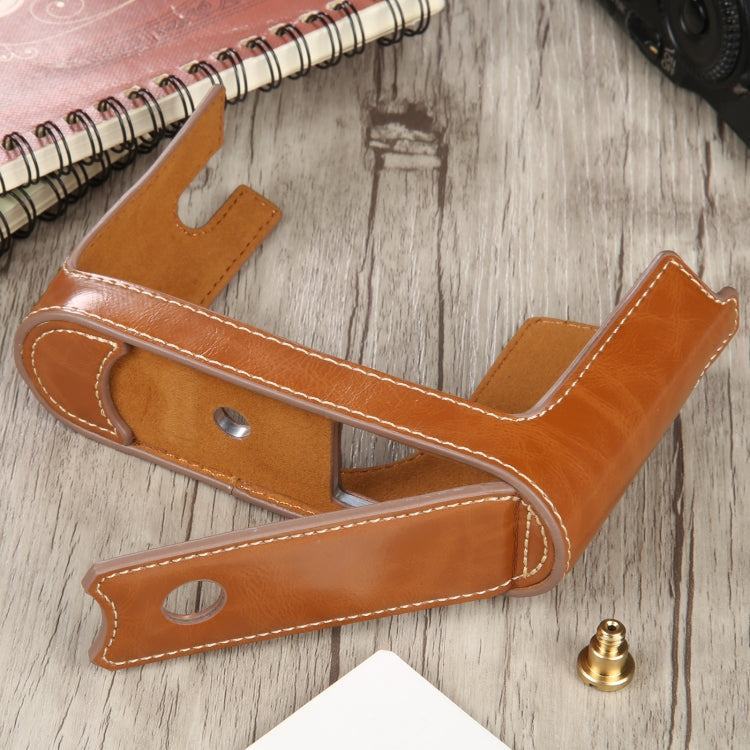 1/4 inch Thread PU Leather Camera Half Case Base for Leica Q (Typ 116)(Brown) - free shipping - PMC TechLife - Order now!