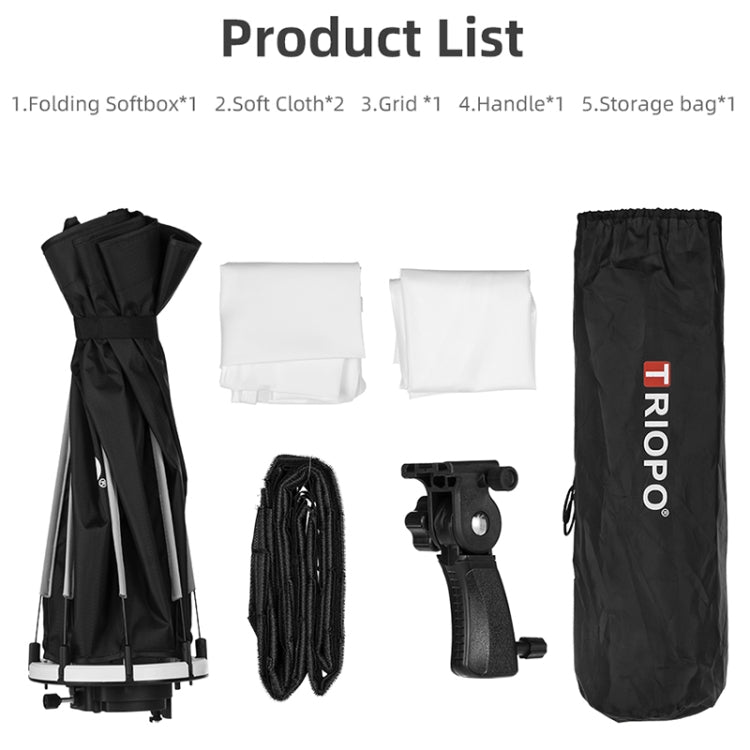 TRIOPO KS55 55cm Speedlite Flash Octagon Parabolic Softbox Diffuser with Bracket Mount Handle - free shipping - PMC TechLife - Order now!