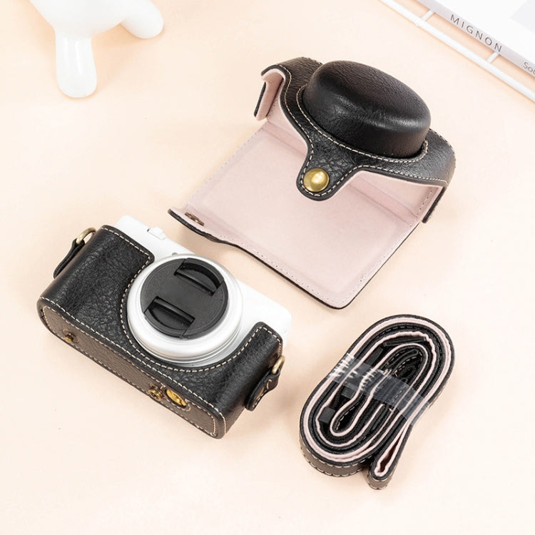 For Sony ZV-1F / ZV1M2 Full Body Camera PU Leather Case Bag with Strap (Black) - Leather Bag by PMC TechLife | Online Shopping South Africa | PMC TechLife | Buy Now Pay Later Mobicred