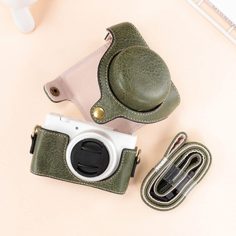 For Sony ZV-1F / ZV1M2 Full Body Camera PU Leather Case Bag with Strap (Green) - Leather Bag by PMC TechLife | Online Shopping South Africa | PMC TechLife | Buy Now Pay Later Mobicred