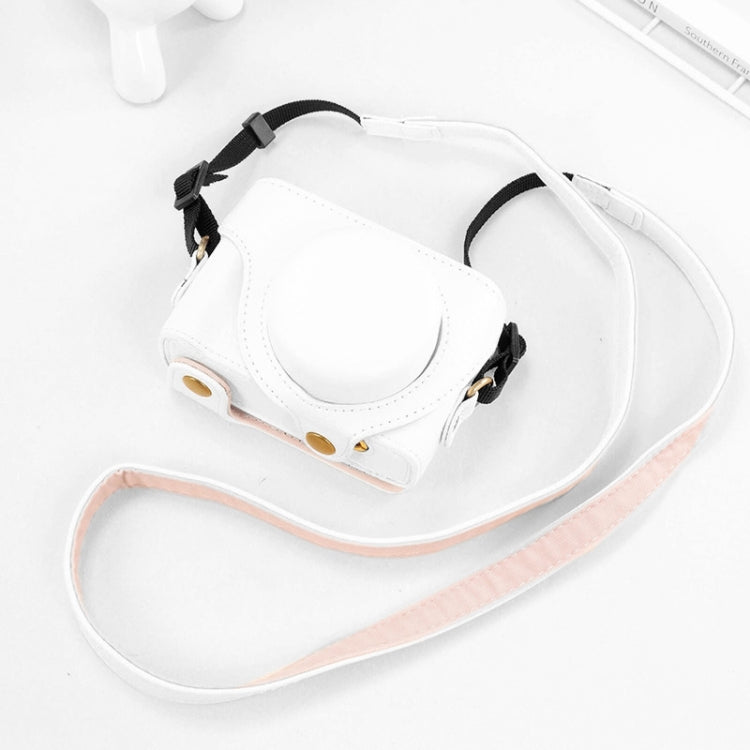 For Sony ZV-1F / ZV1M2 Full Body Camera PU Leather Case Bag with Strap (White) - Leather Bag by PMC TechLife | Online Shopping South Africa | PMC TechLife | Buy Now Pay Later Mobicred