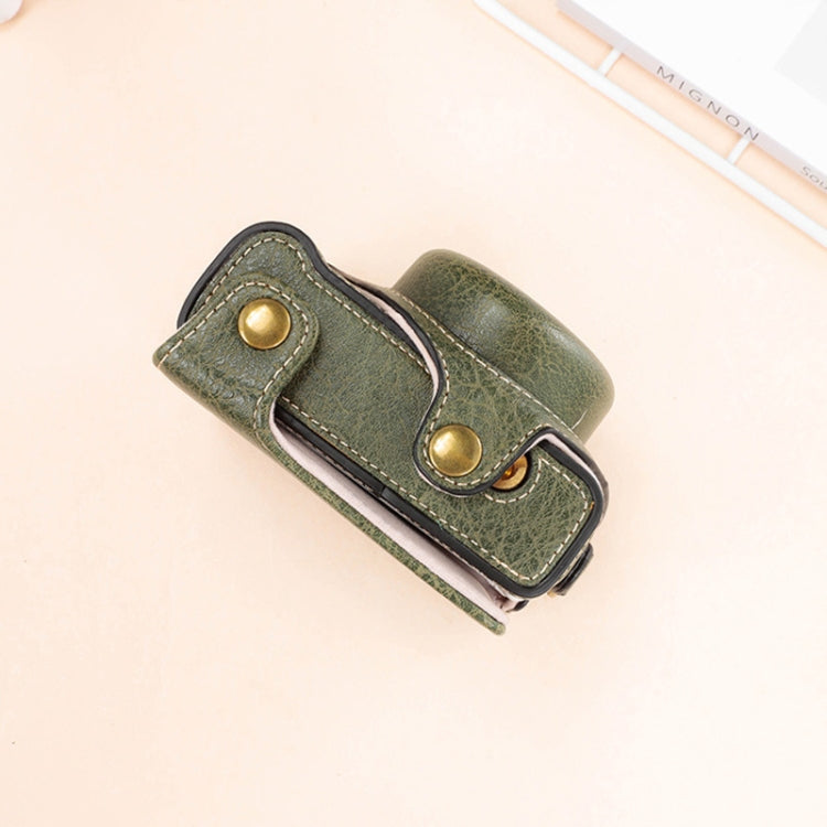 For Sony ZV-1F / ZV1M2 Full Body Camera PU Leather Case Bag with Strap (Green) - Leather Bag by PMC TechLife | Online Shopping South Africa | PMC TechLife | Buy Now Pay Later Mobicred