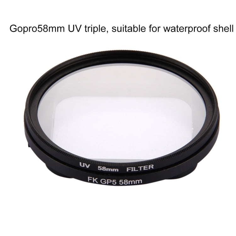 58mm 3 in 1 Round Circle UV Lens Filter with Cap for GoPro HERO7 Black/6 /5 - free shipping - PMC TechLife - Order now!