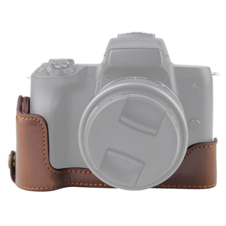 1/4 inch Thread PU Leather Camera Half Case Base for Canon EOS M50 / M50 Mark II (Coffee) - free shipping - PMC TechLife - Order now!