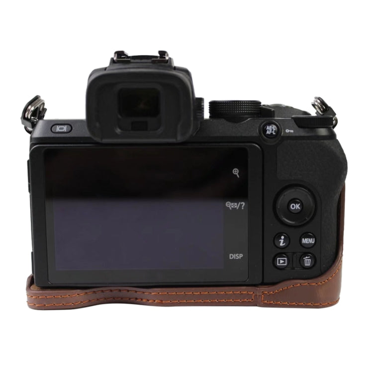 1/4 inch Thread PU Leather Camera Half Case Base for Nikon Z50(Brown) - free shipping - PMC TechLife - Order now!