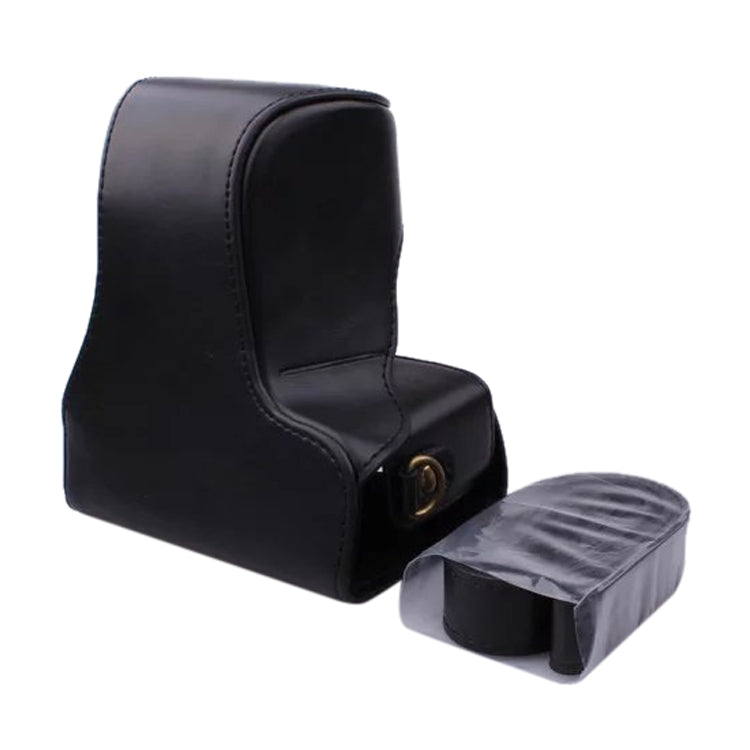 Full Body Camera PU Leather Case Bag with Strap for Canon EOS M200 (15-55mm Lens) (Black) - Leather Bag by PMC TechLife | Online Shopping South Africa | PMC TechLife | Buy Now Pay Later Mobicred