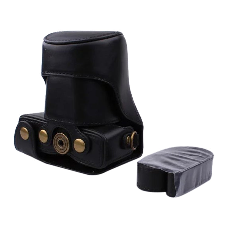 Full Body Camera PU Leather Case Bag with Strap for Canon EOS M200 (15-55mm Lens) (Brown) - Leather Bag by PMC TechLife | Online Shopping South Africa | PMC TechLife | Buy Now Pay Later Mobicred