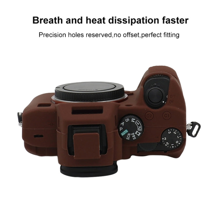 For Sony A7 III / ILCE-7M3 / A7R III Soft Silicone Protective Case(Coffee) - Protective Case by PMC TechLife | Online Shopping South Africa | PMC TechLife | Buy Now Pay Later Mobicred