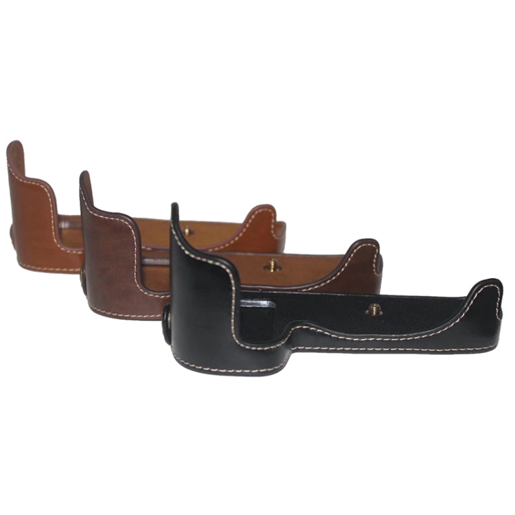 1/4 inch Thread PU Leather Camera Half Case Base for Canon EOS 80D / 70D(Black) - Half Case by PMC TechLife | Online Shopping South Africa | PMC TechLife | Buy Now Pay Later Mobicred