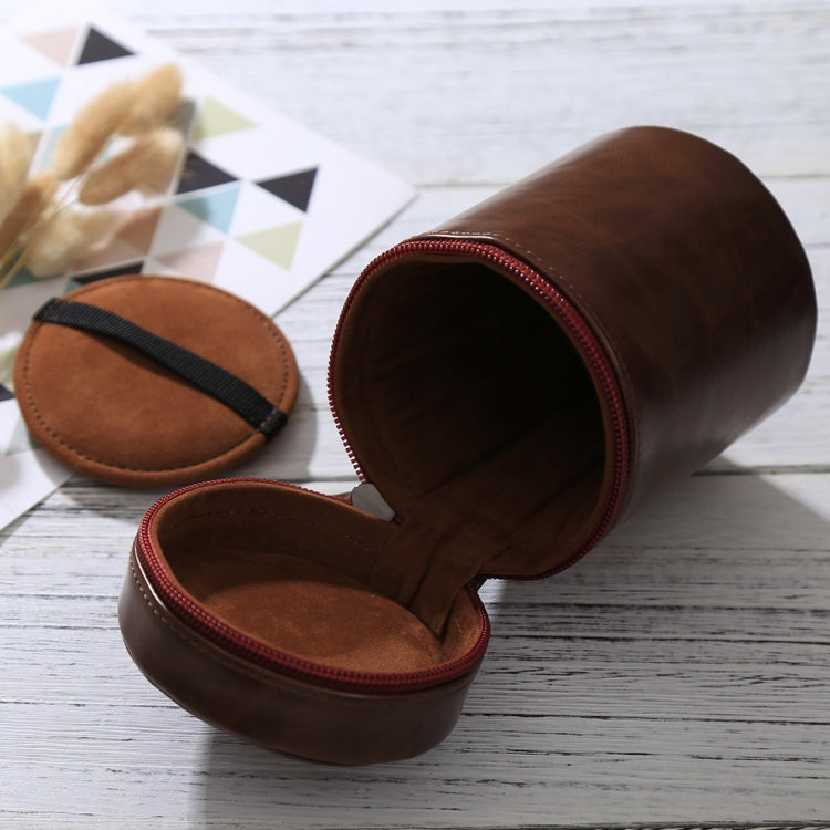 Medium Lens Case Zippered PU Leather Pouch Box for DSLR Camera Lens, Size: 13x9x9cm(Coffee) - free shipping - PMC TechLife - Order now!