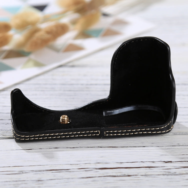 1/4 inch Thread PU Leather Camera Half Case Base for Sony ILCE-5100 / A5100(Black) - free shipping - PMC TechLife - Order now!