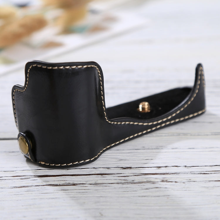 1/4 inch Thread PU Leather Camera Half Case Base for Sony ILCE-5100 / A5100(Black) - free shipping - PMC TechLife - Order now!