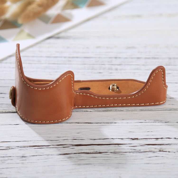 1/4 inch Thread PU Leather Camera Half Case Base for Sony ILCE-6000 / A6000(Brown) - free shipping - PMC TechLife - Order now!