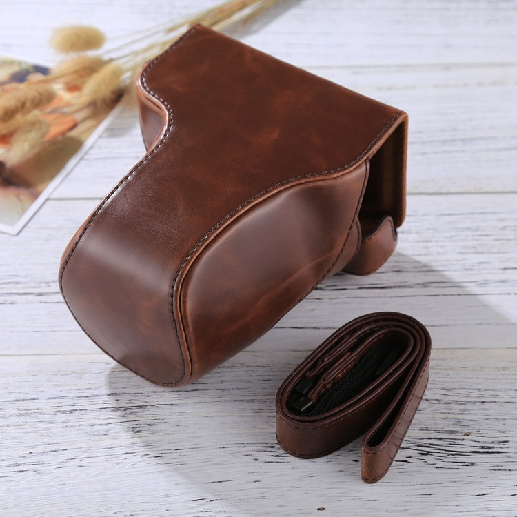 Full Body Camera PU Leather Case Bag with Strap for Canon EOS M6 (18-150mm Lens) (Coffee) - free shipping - PMC TechLife - Order now!