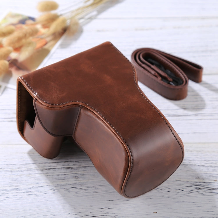 Full Body Camera PU Leather Case Bag with Strap for Canon EOS M6 (18-150mm Lens) (Coffee) - free shipping - PMC TechLife - Order now!