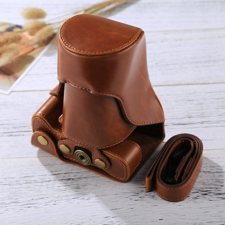 Full Body Camera PU Leather Case Bag with Strap for Canon EOS M6 (18-150mm Lens) (Brown) - free shipping - PMC TechLife - Order now!