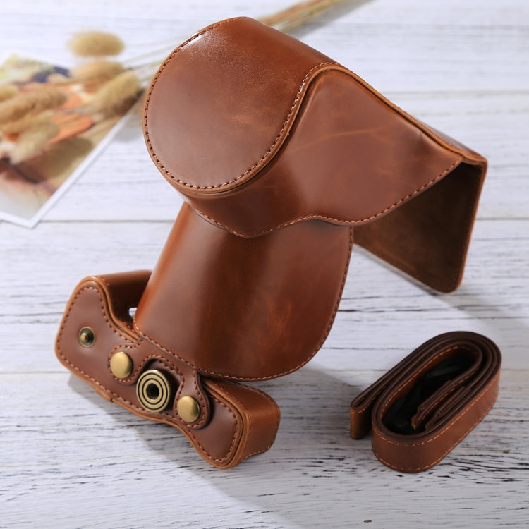 Full Body Camera PU Leather Case Bag with Strap for Canon EOS M6 (18-150mm Lens) (Brown) - free shipping - PMC TechLife - Order now!