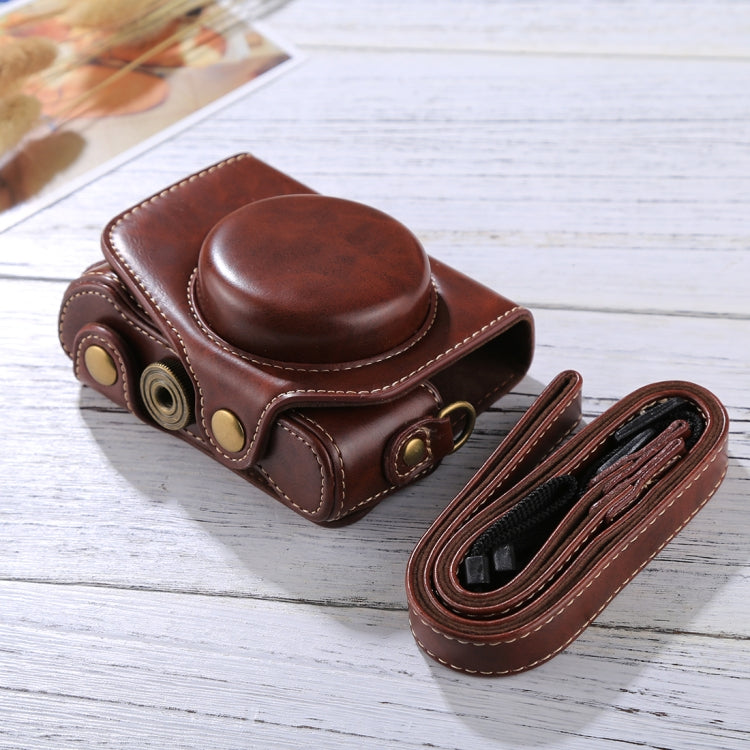Full Body Camera PU Leather Camera Case Bag with Strap for Canon PowerShot G7 X Mark II (Coffee) - free shipping - PMC TechLife - Order now!