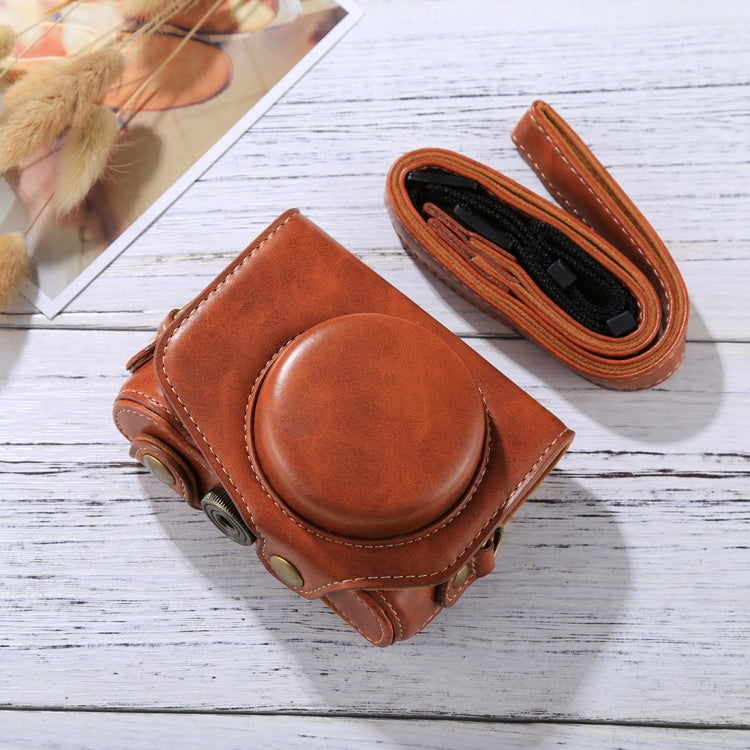 Full Body Camera PU Leather Camera Case Bag with Strap for Canon PowerShot G7 X Mark II (Brown) - free shipping - PMC TechLife - Order now!