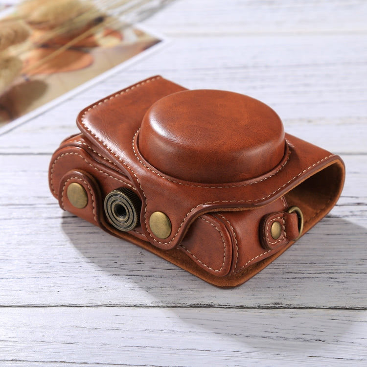 Full Body Camera PU Leather Camera Case Bag with Strap for Canon PowerShot G7 X Mark II (Brown) - free shipping - PMC TechLife - Order now!