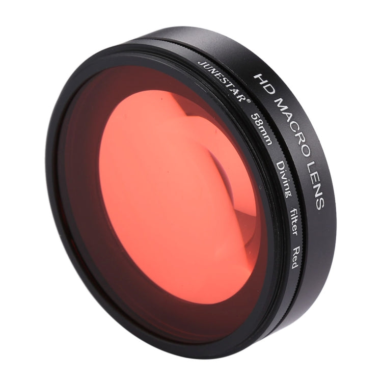 JSR 58mm 16X Macro Lens + Red Diving Lens Filter with Lens Cover + Lens Filter Ring Adapter + String + Cleaning Cloth for GoPro HERO6 /5 Dive Housing - free shipping - PMC TechLife - Order now!
