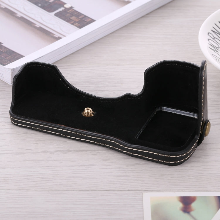 1/4 inch Thread PU Leather Camera Half Case Base for Sony ILCE-A9 / A9 / A7RIII(Black) - free shipping - PMC TechLife - Order now!