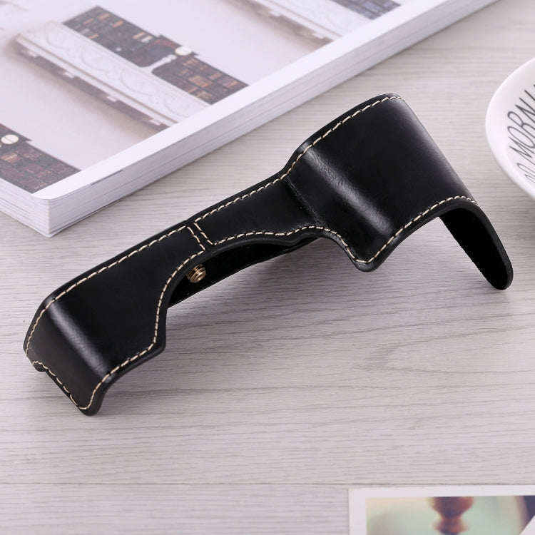 1/4 inch Thread PU Leather Camera Half Case Base for Sony ILCE-A9 / A9 / A7RIII(Black) - free shipping - PMC TechLife - Order now!